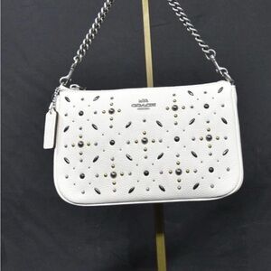 Coach 22867 Prairie Rivets Studded Nolita Leather Wristlet White Handbag
Purse